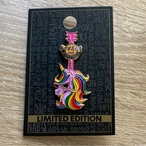 NEW Hard Rock Cafe Pride Rainbow Unicorn Guitar Pin